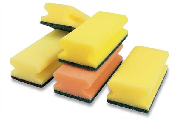Pad-Schwamm mit Griff, gelb/schwarz, 150x70x45